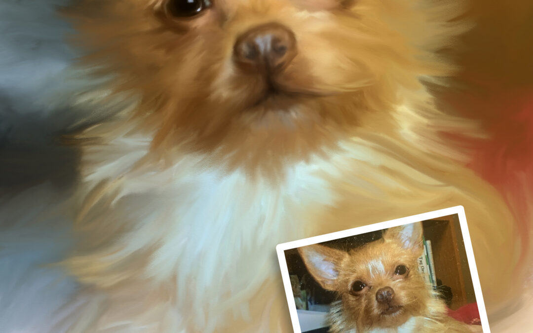 Custom Dog and Pet Mix Media Painted Portrait from Your Photo on Stretched Canvas